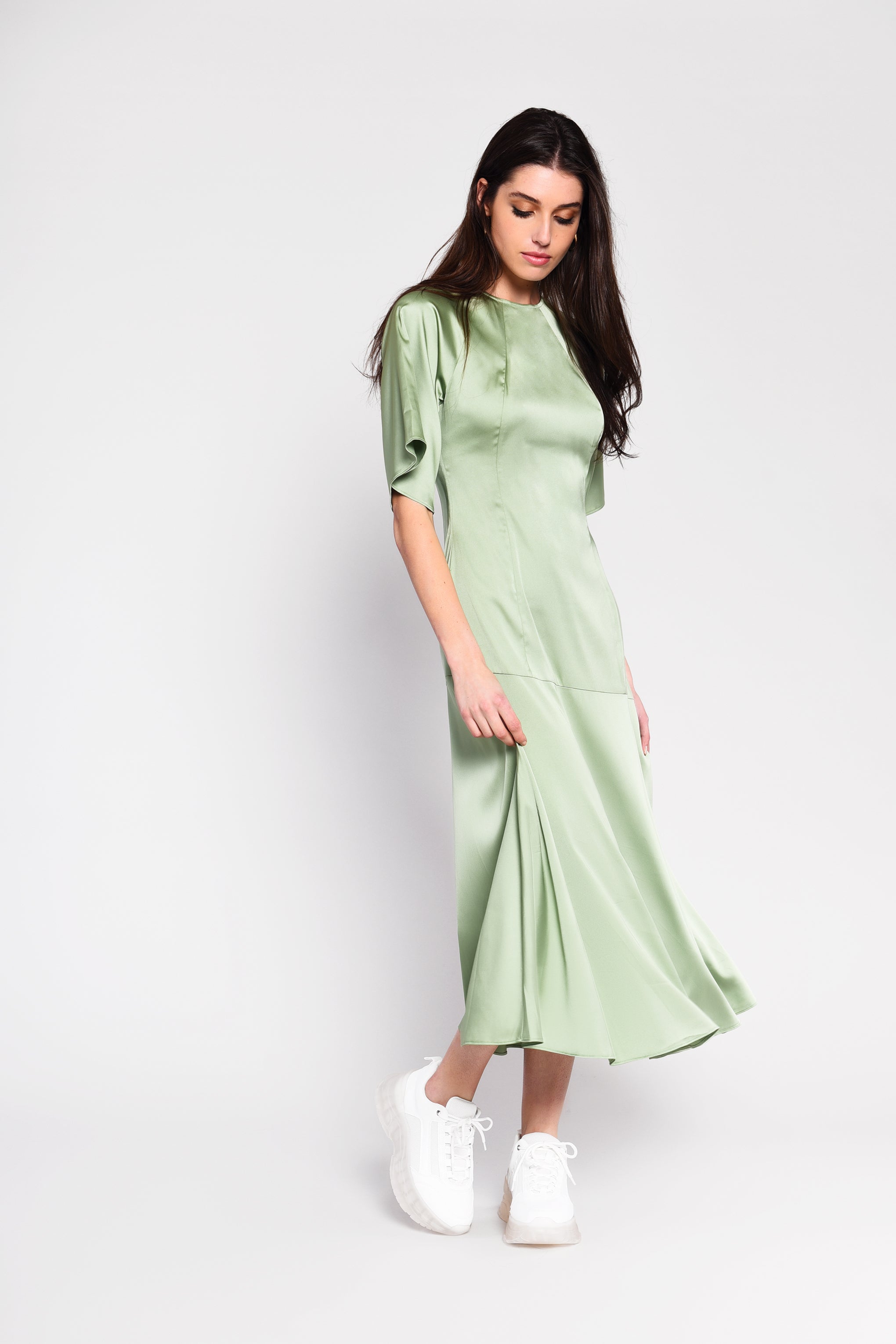 Sage Satin dress