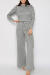 Grey Melange soft knit Co ord