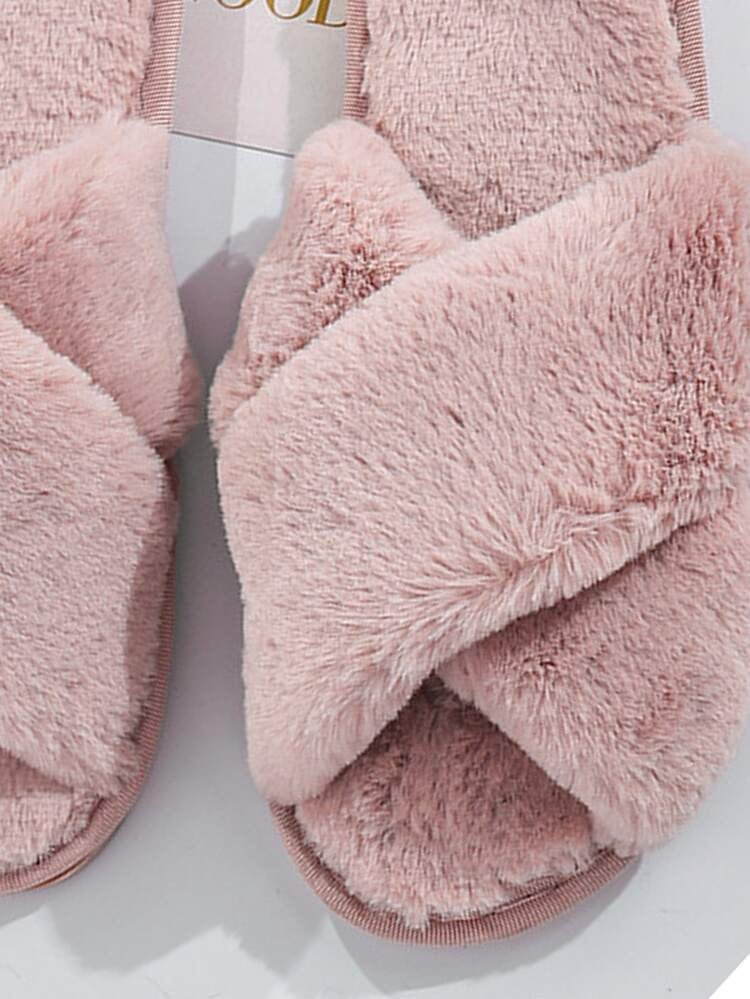 Lux Faux Fur slippers - pink
