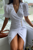 Cotton Button wrap dress