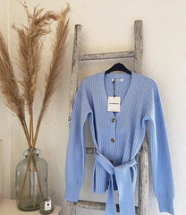 Baby blue knitted cardigan