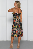 Tropical print slip dress