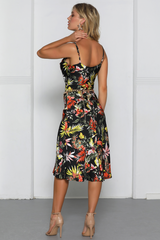 Tropical print slip dress