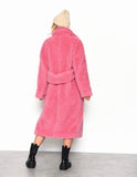 Pink longline teddy coat