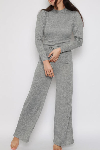 Grey Melange soft knit Co ord