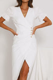Cotton Button wrap dress