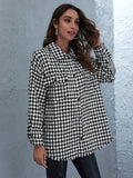 Houndstooth button up tweed Shacket