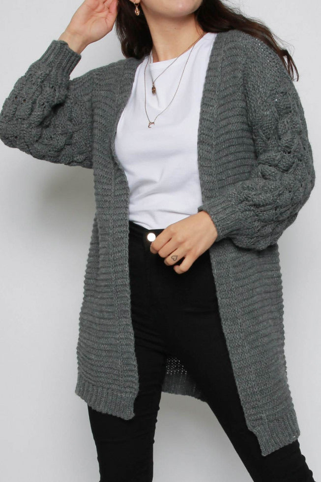 Charcoal Chunky knitted cardigan